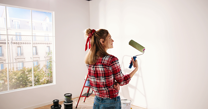 Painting a living room